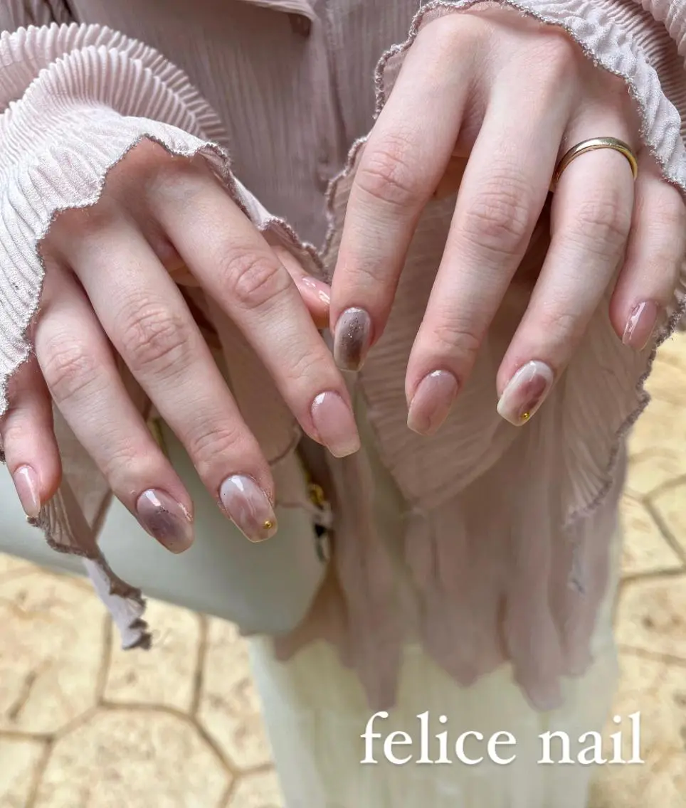 ネイル ジェルネイル ニュアンスネイル オフィスネイル パラジェル felice nailのネイルデザイン