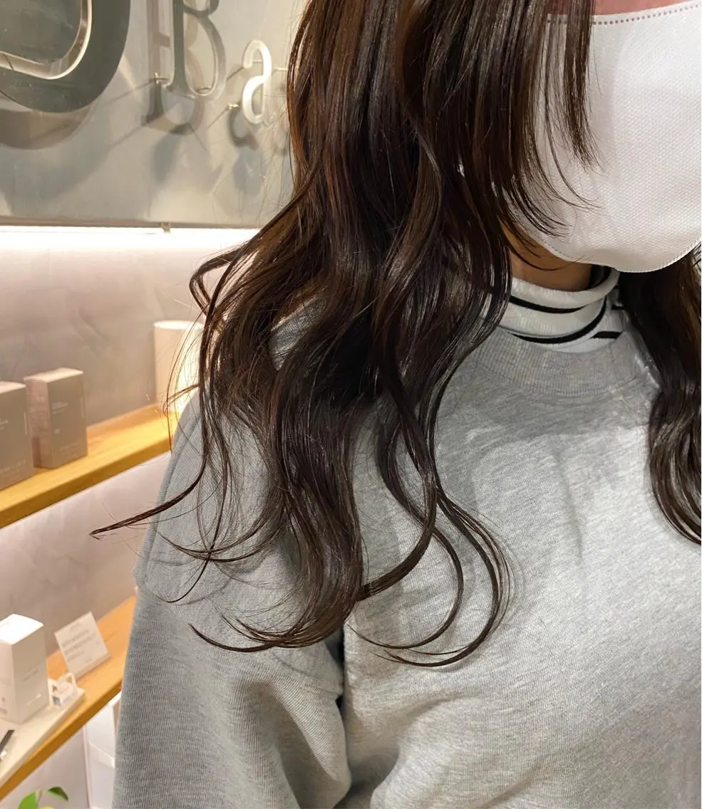 セミロング カラー カット ヘアカラー トリートメント 福田 ボブ.ウルフのヘアスタイル