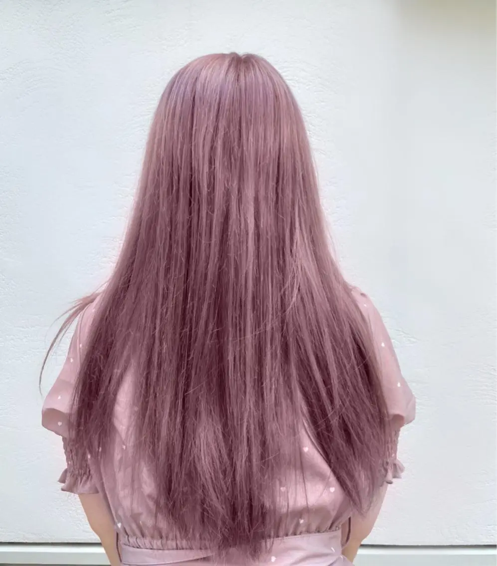 カラー ブリーチ ピンクカラー ハイトーン&透明感 カラー☘️片山優陽のヘアスタイル