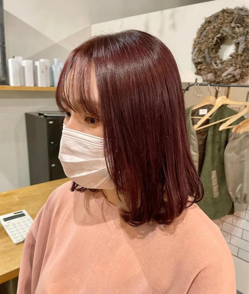 ミディアム カラー タケウチ サトミのヘアスタイル