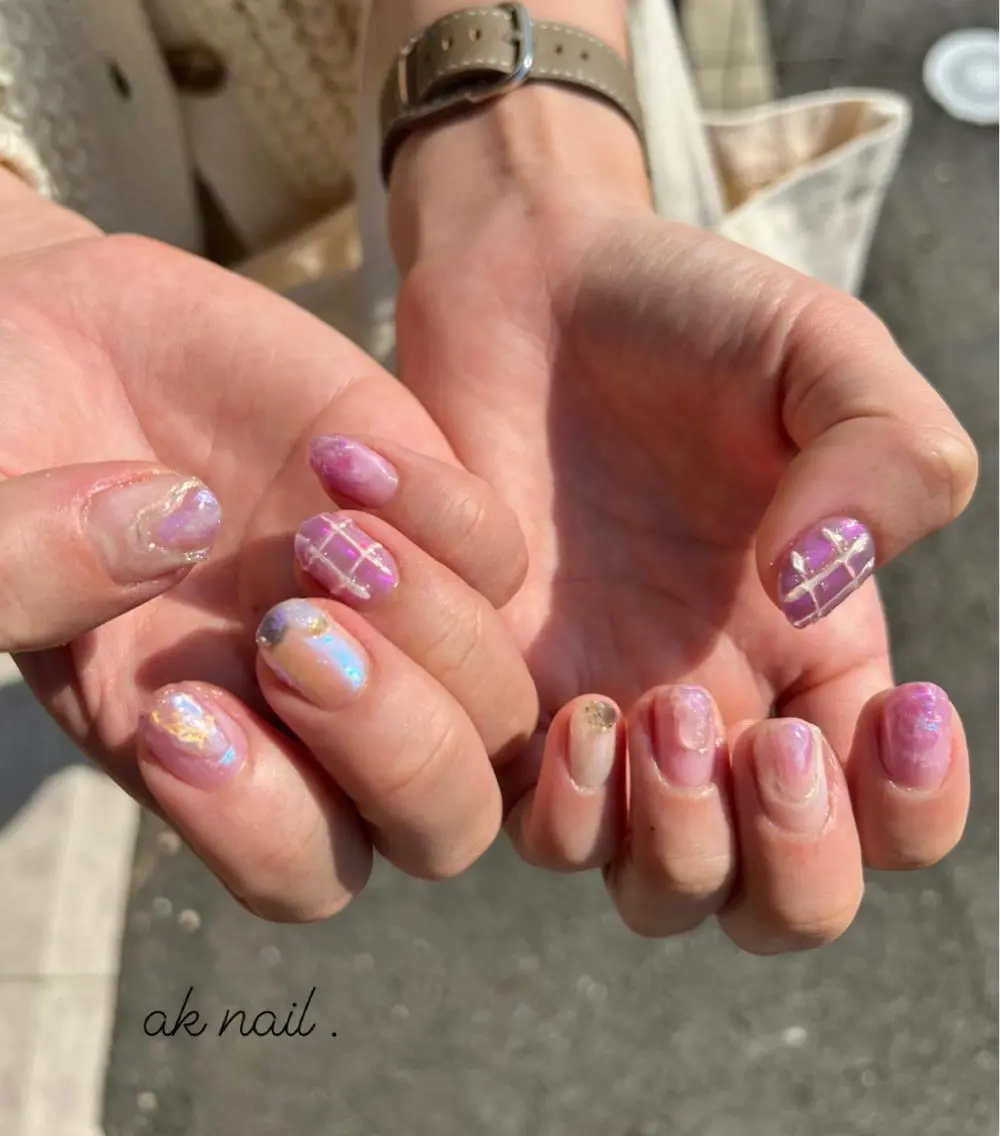 ショート ネイル ハンドネイル ak nail .のネイルデザイン