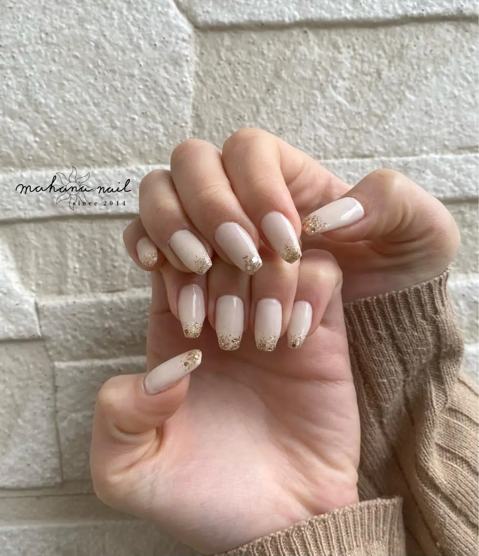 ネイル ラメ(グリッター) ワンカラーネイル mahana nailのネイルデザイン