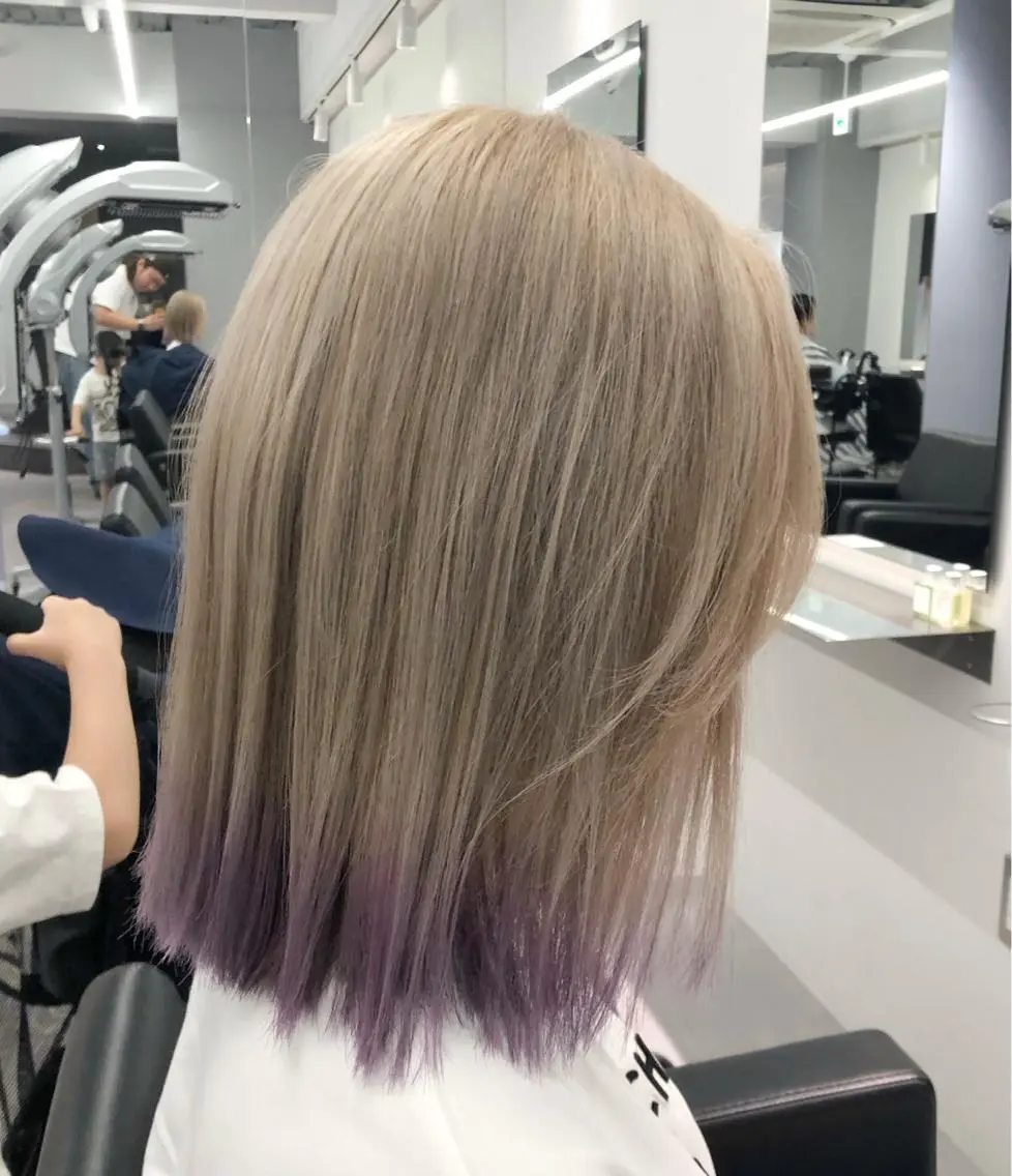 セミロング カラー ヘアカラー 矢島颯哉/ハイトーン ブリーチカラー💎のヘアスタイル
