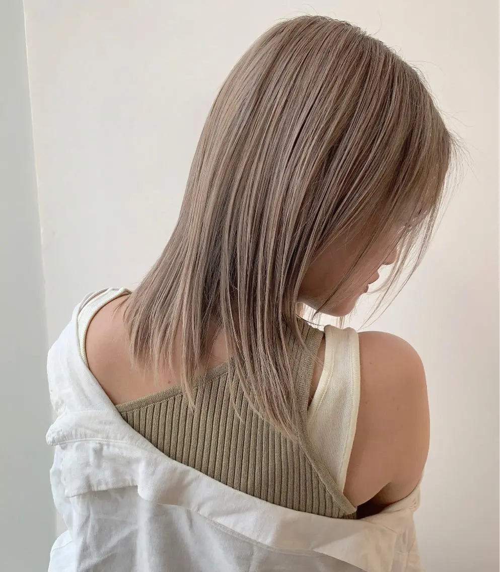 カラー ベージュカラー ボブ/パーマ 村中　仁人のヘアスタイル