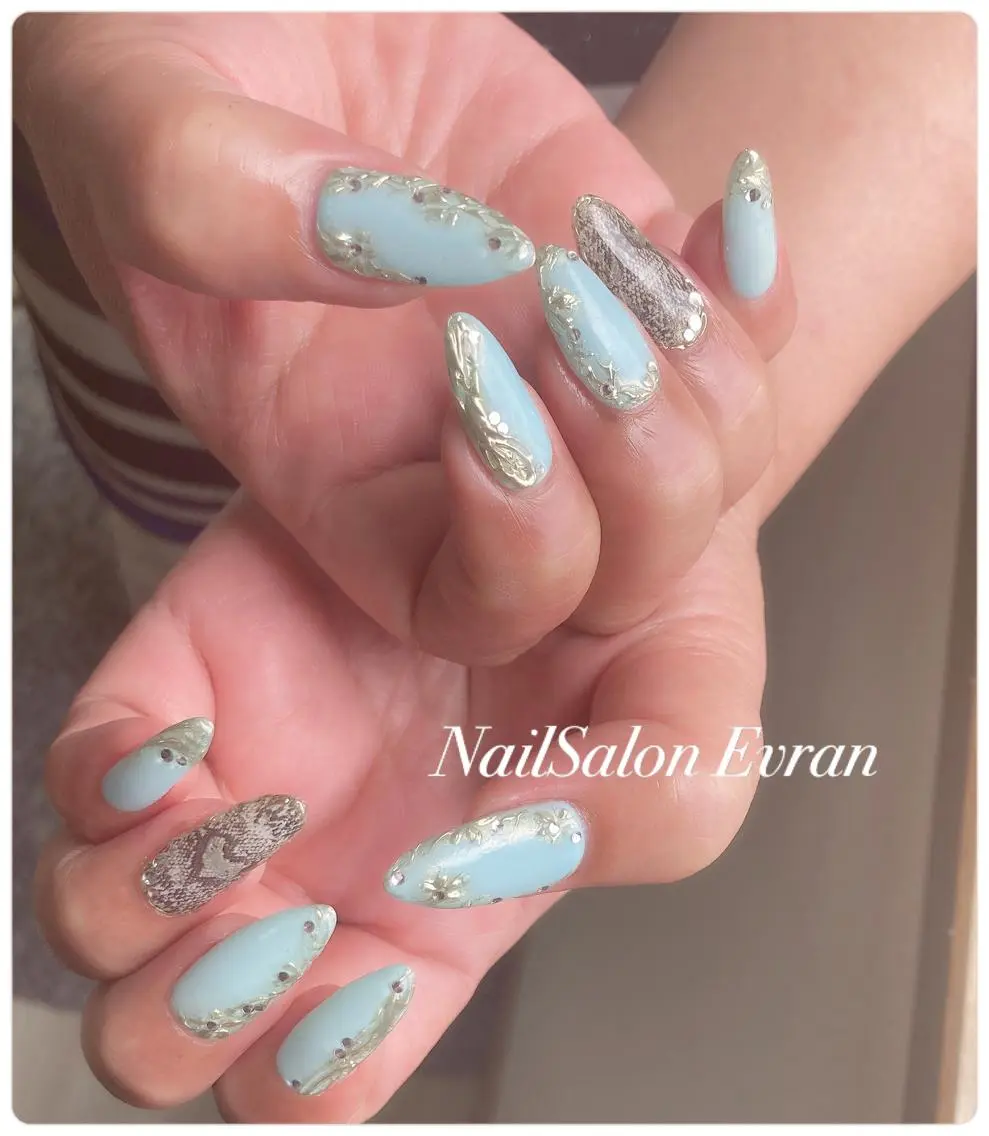 ネイル アートネイル フレンチネイル マグネットネイル 持ち込み ニュアンスネイル Nail salon Evranのネイルデザイン