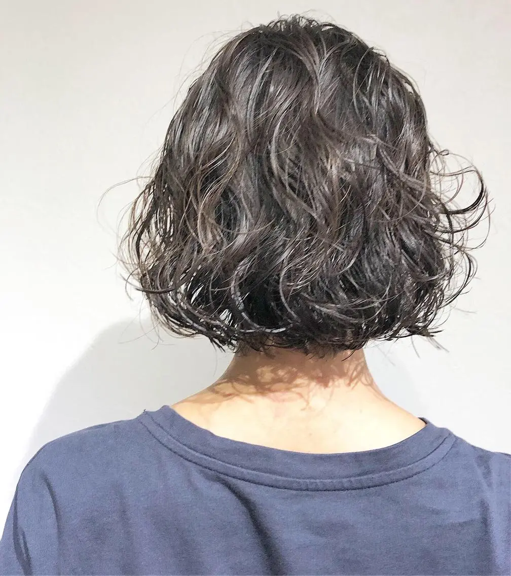 ショート パーマ ボブ 透明感カラー/ボブ あんまみゆのヘアスタイル