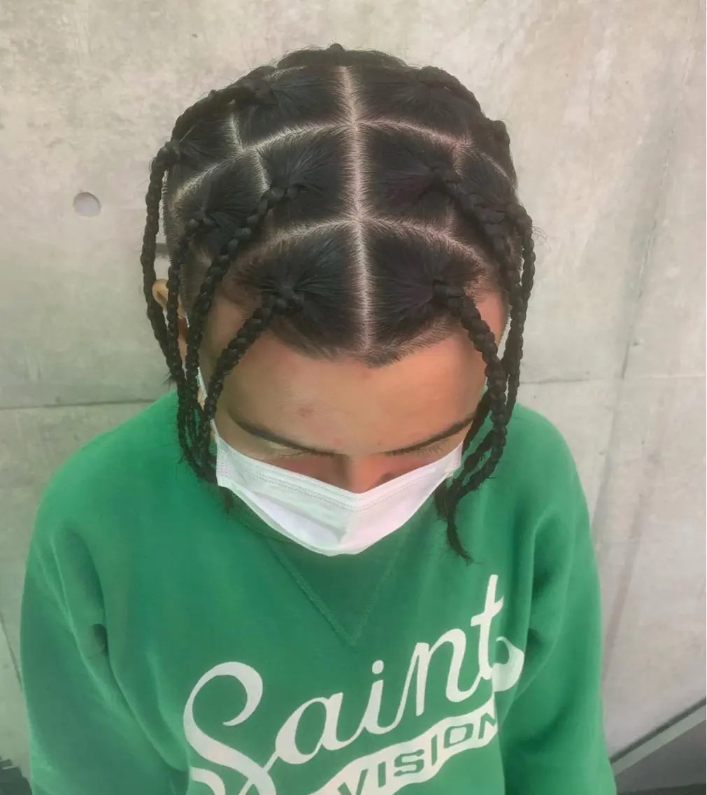ショート メンズ ヘアセット HARURU🪮✨ ブレイズ海外ヘアのヘアスタイル