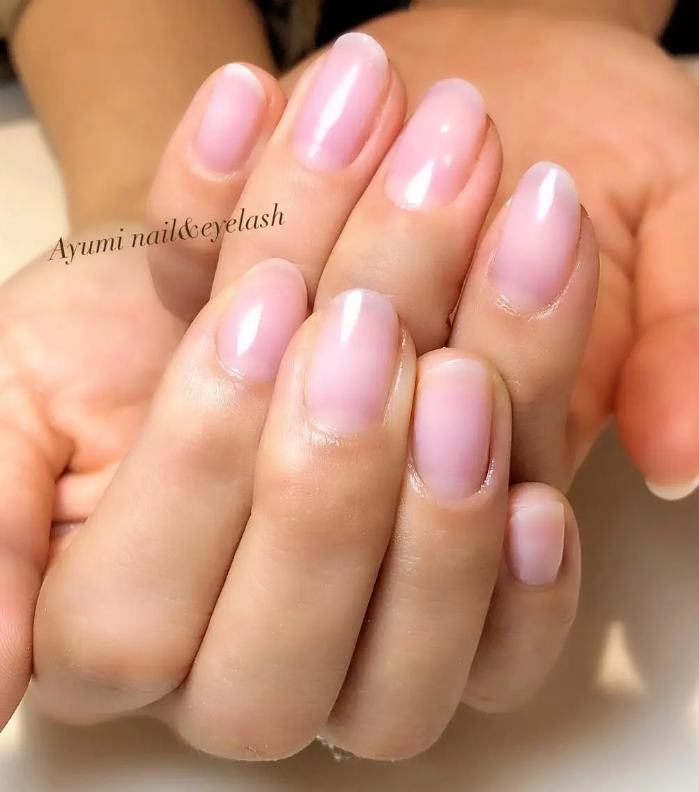 ネイル ピンク ピンクベージュ Ayuminail& eyelash.内藤のネイルデザイン
