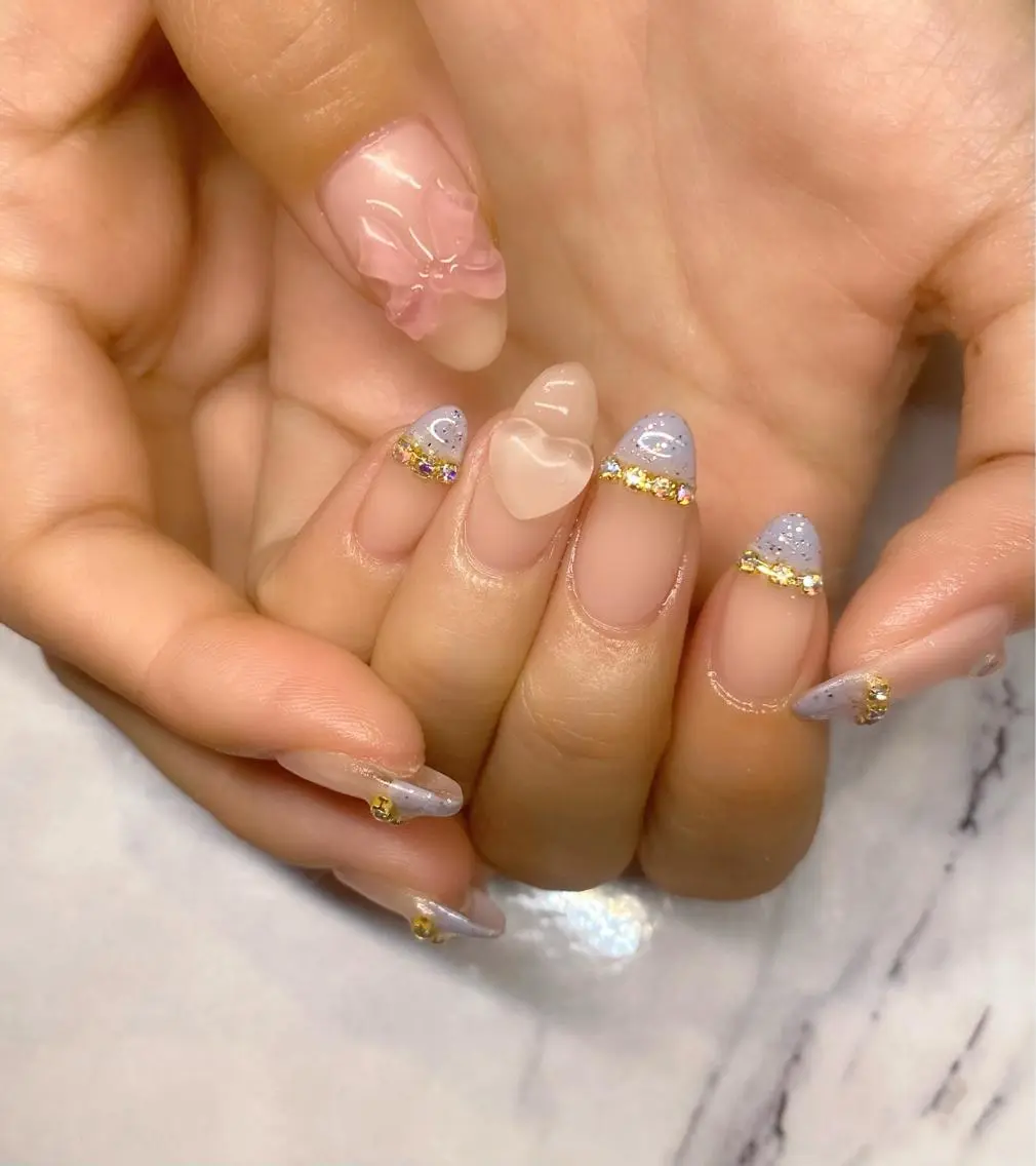 ネイル リボン Lino+ ネイル&よもぎ蒸しのネイルデザイン