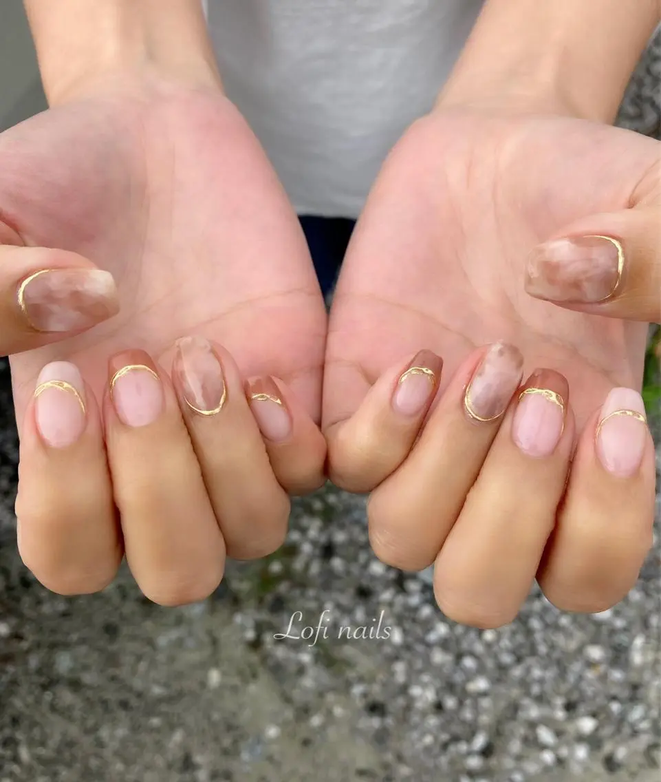 ネイル フレンチネイル Lofi nails ゆきこのネイルデザイン