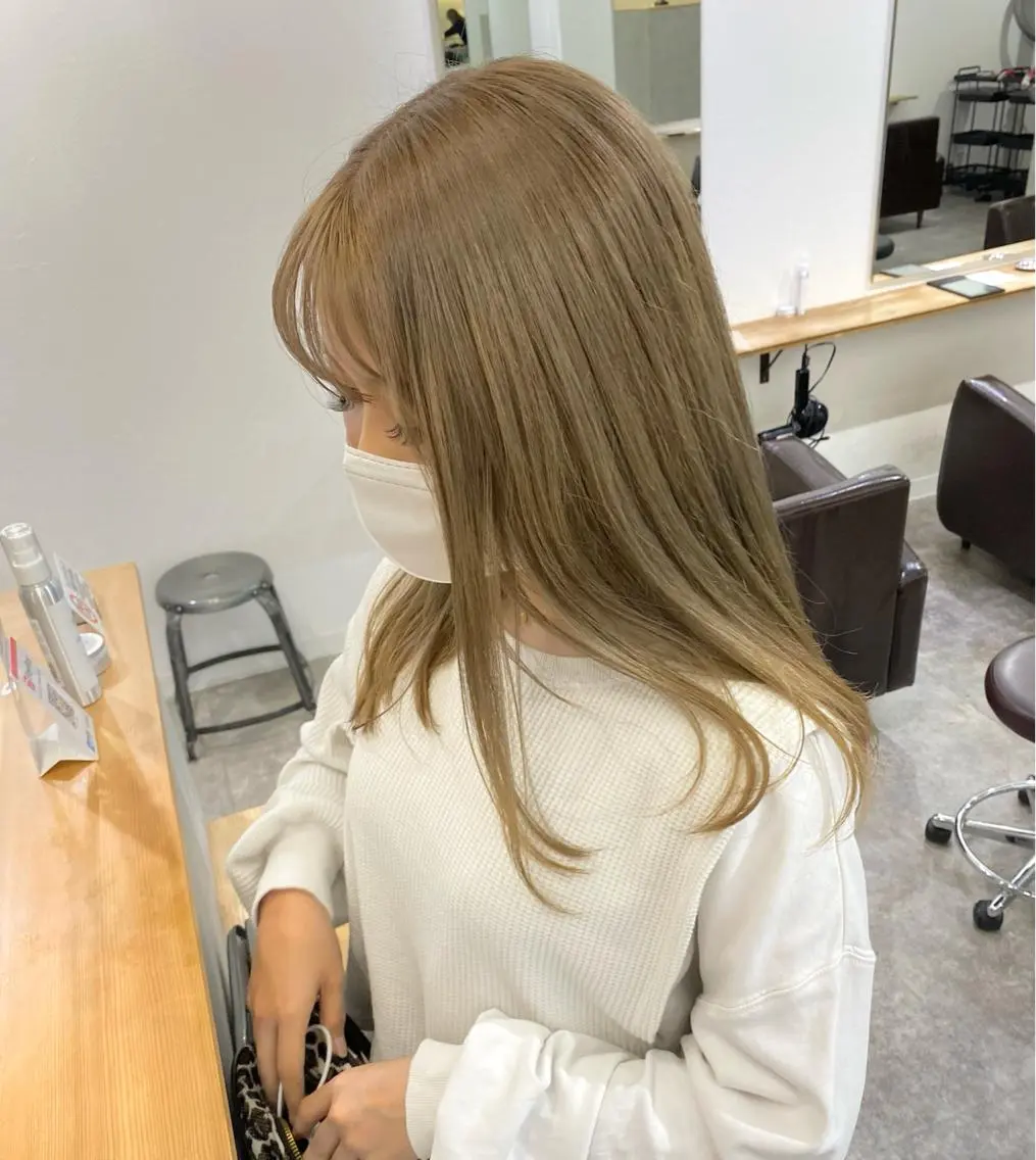 ロング カラー ベージュカラー ハイトーンカラー ハイトーンベージュ ヘアカラー 森貴裕/ニュアンス パーマ/オリーブのヘアスタイル