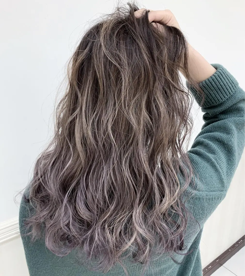 セミロング カラー バレイヤージュ レイヤーカット カット ヘアカラー ブリーチ/バレイヤ ージュ川端裕司のヘアスタイル
