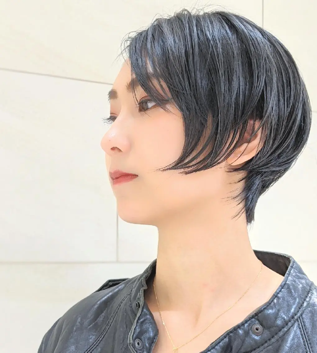 ショート パーマ ヘアアレンジ カラー カット トリートメント 心斎橋/難波ショート 白髪ぼかし 中尾のヘアスタイル