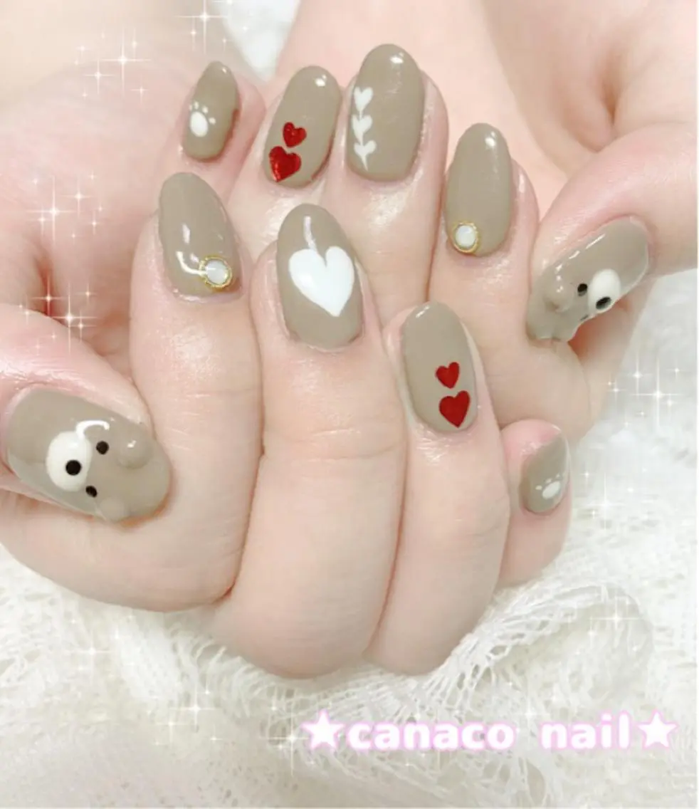 ネイル ガーリー ハート ハンドネイル ハンドケア ベテランネイル cnc  nailのネイルデザイン