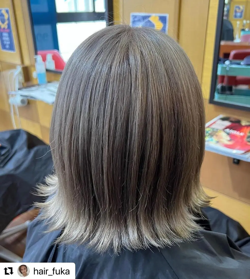 ミディアム カラー メンズ ベージュカラー ダブルカラー グレージュ 🩷Eny terrace🩷のヘアスタイル