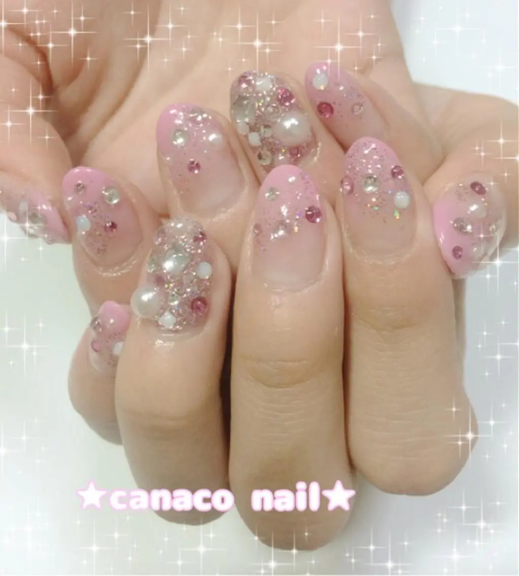 ネイル ストーンネイル ハンドネイル ハンドケア ベテランネイル cnc  nailのネイルデザイン