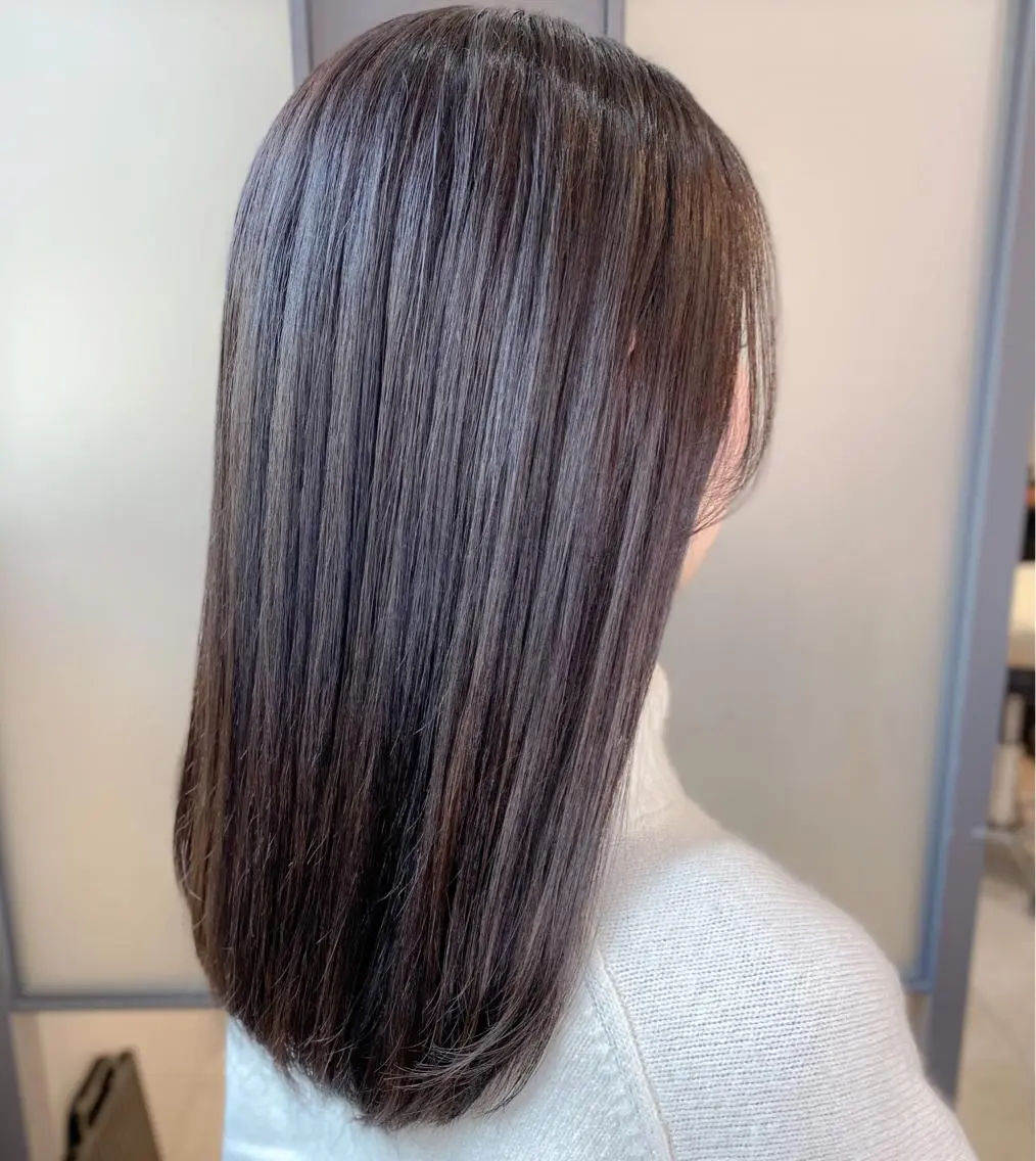 セミロング カラー 髪質改善 トリートメント カット ヘアカラー トリートメント 【透明感、艶髪】西村 有司のヘアスタイル