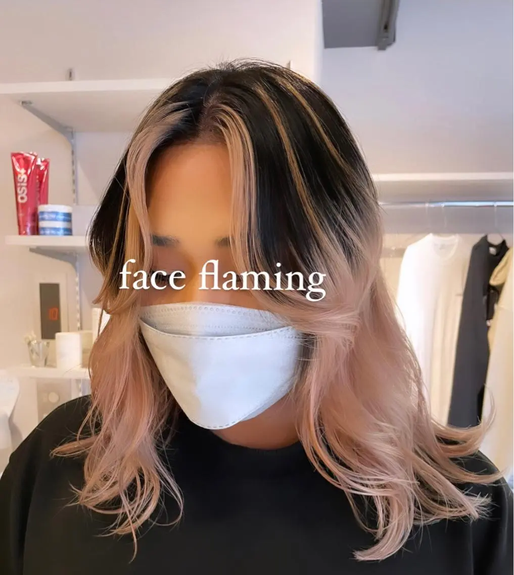 ミディアム カラー ミストバング  フェイスフレーミング ブリーチ👩‍🦳/ ‪✂︎MANAMIのヘアスタイル