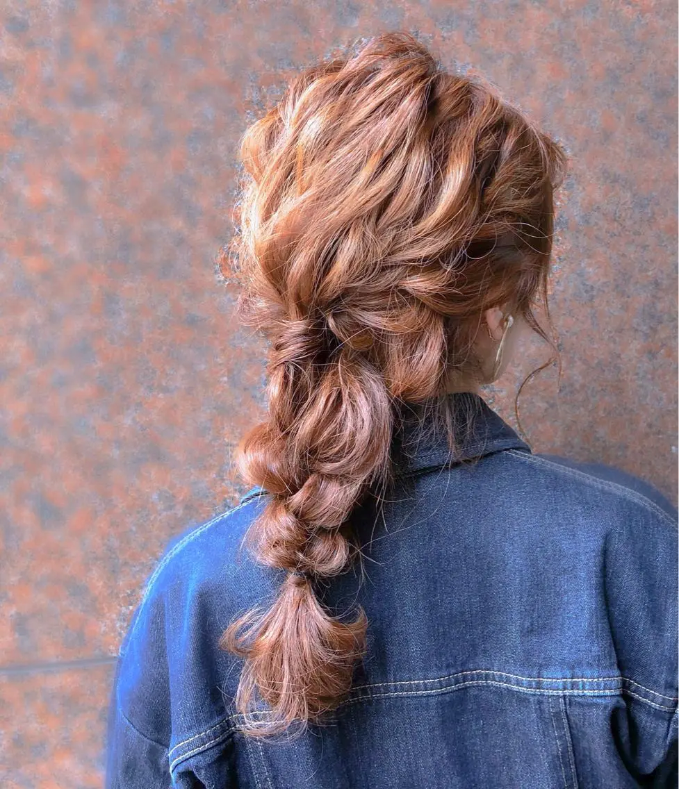 ミディアム カラー ヘアアレンジ 北堀江【HUE】 アオキ　コータのヘアスタイル