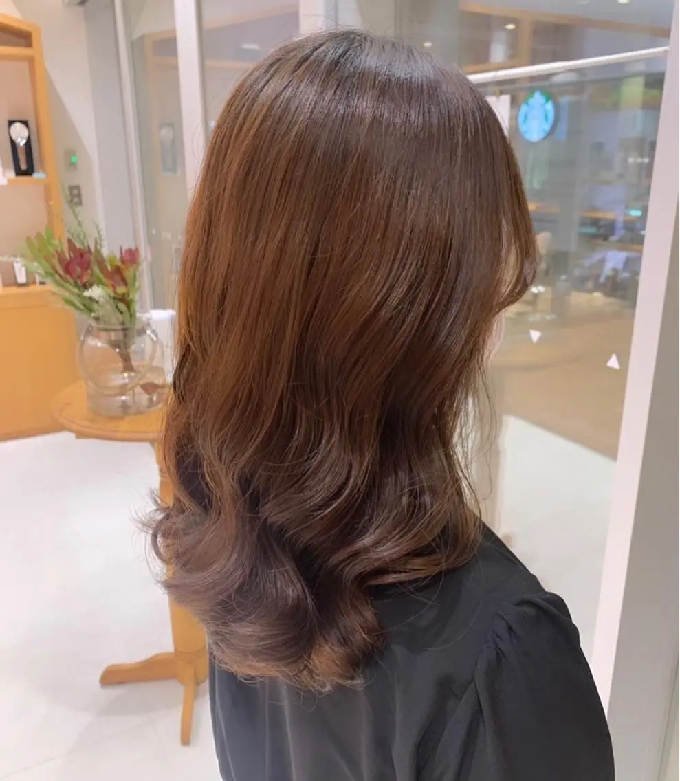 セミロング パーマ カット パーマ トリートメント 下川 由貴のヘアスタイル