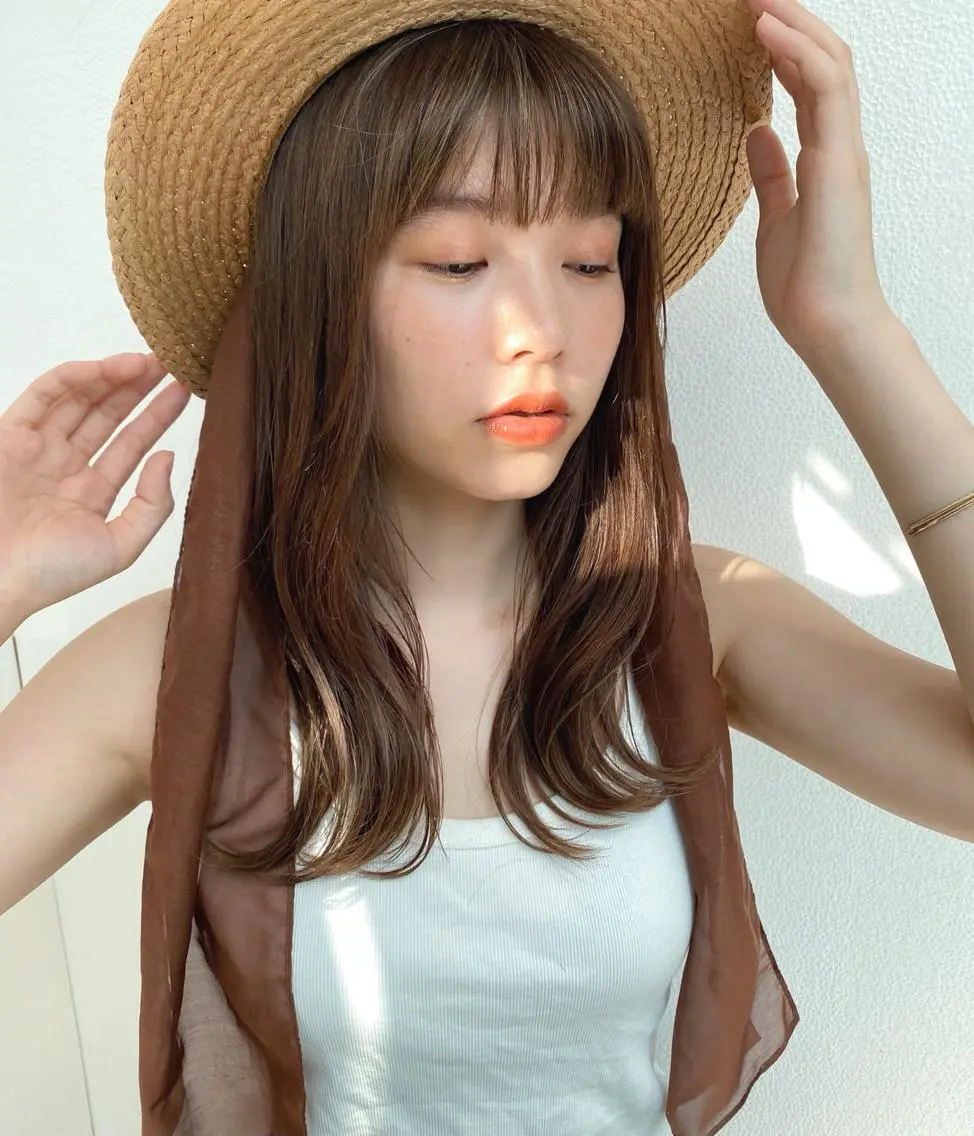 ロング カラー パーマ ヘアアレンジ メンズ キッズ ネイル マツエク・マツパ モリモト サナのヘアスタイル