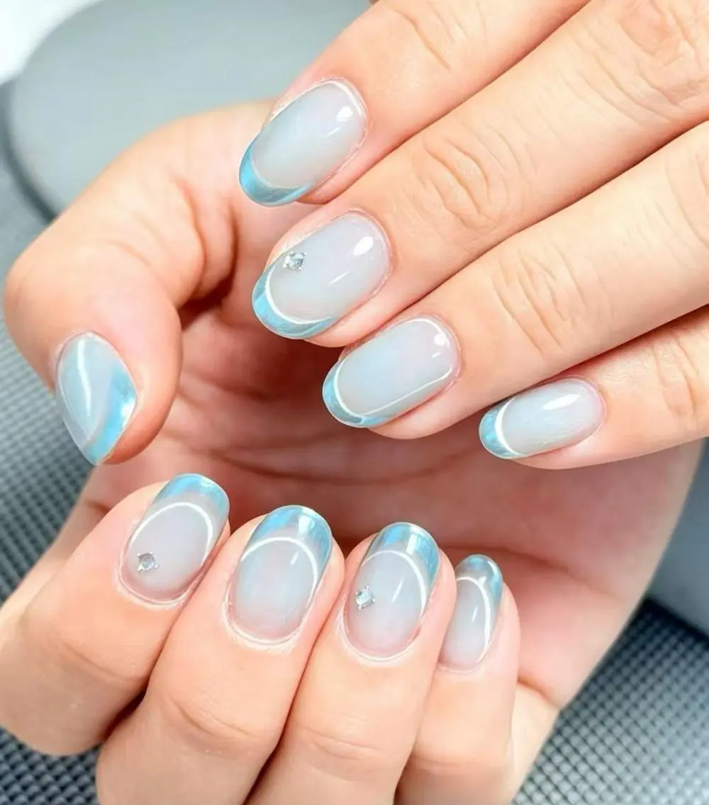 ネイル メンズ メンズ韓国風 べっ甲ネイル ボルドー ブラウン チークネイル ハンドネイル ハンドケア NEW NAIL池袋 韓国・ワンホンネイルのネイルデザイン