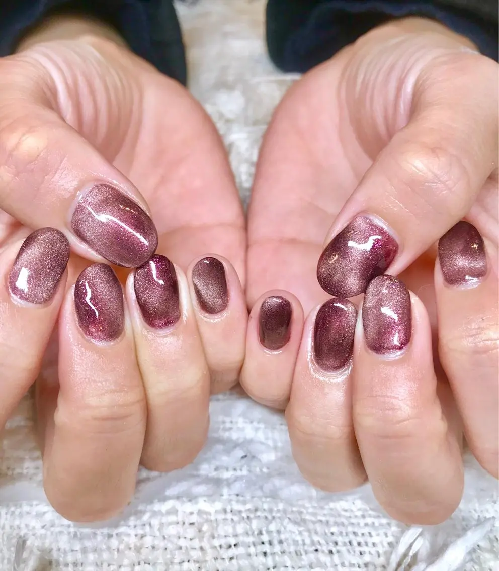 ショート カラー パーマ ヘアアレンジ メンズ キッズ ネイル マツエク・マツパ マグネットネイル ニュアンスネイル ニュアンスパーマ el. by Aoのネイルデザイン