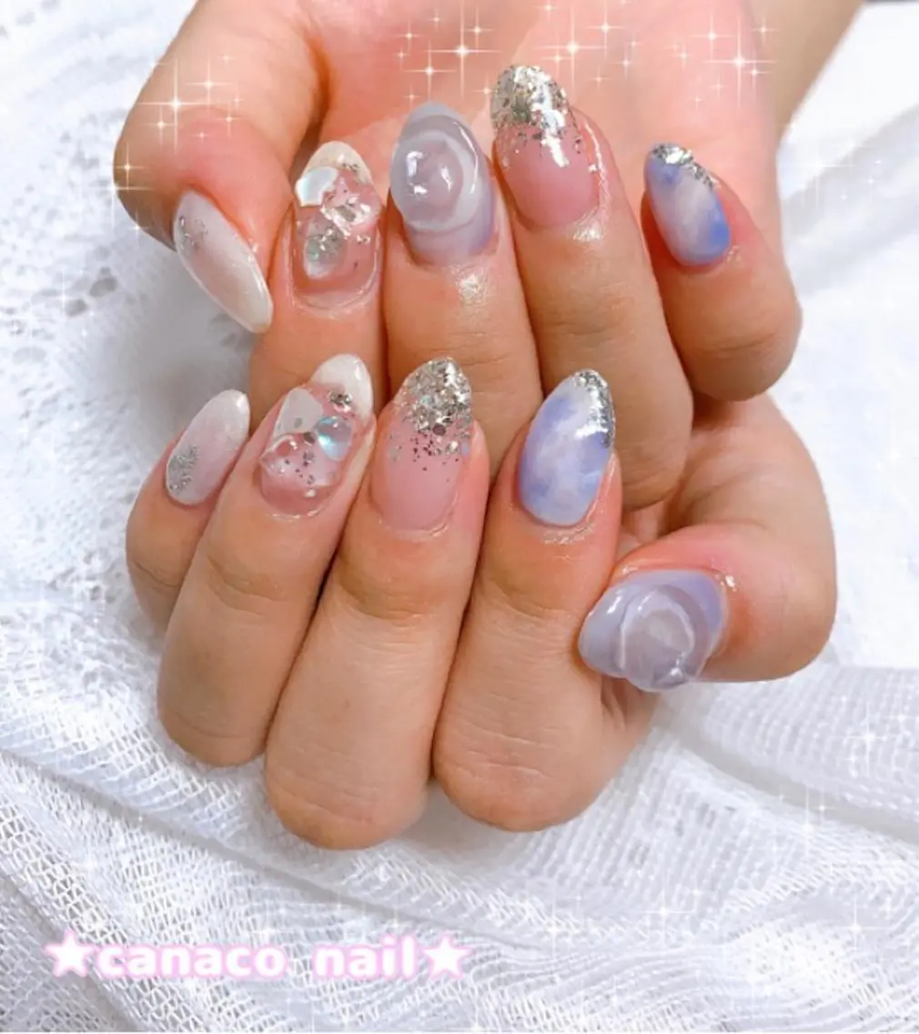 ネイル アートネイル クリアネイル ジェルネイル パラジェル ストーンネイル ハンドネイル ハンドケア ベテランネイル cnc  nailのネイルデザイン