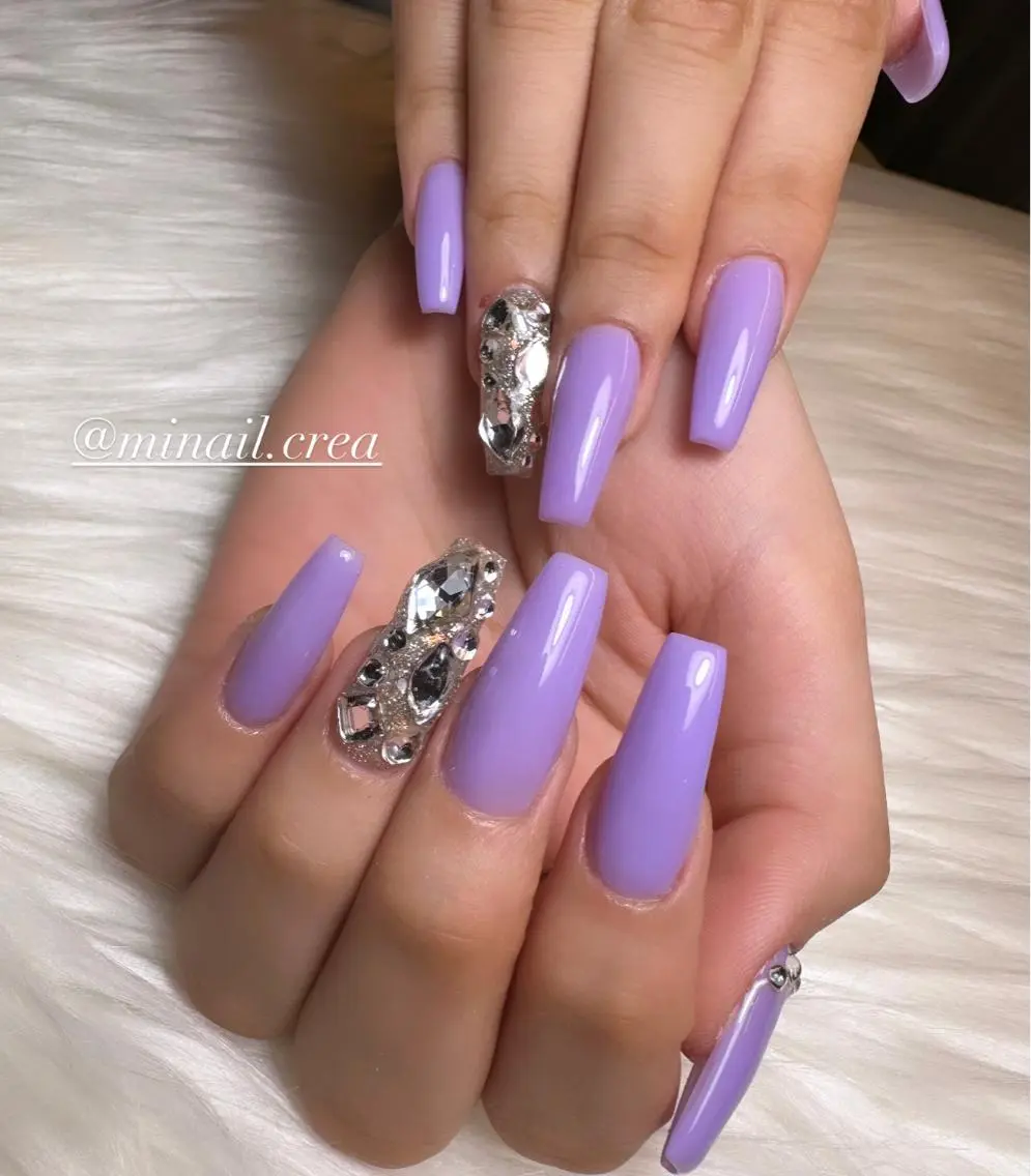 ネイル キラキラネイル ロングネイル ワンカラーネイル スカルプネイル CReA nailのネイルデザイン