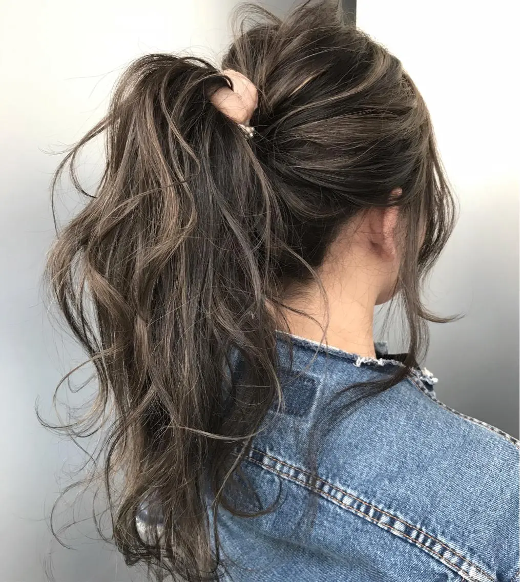 セミロング カラー パーマ ヘアアレンジ 【公式】amble luxe池袋東口🩷のヘアスタイル