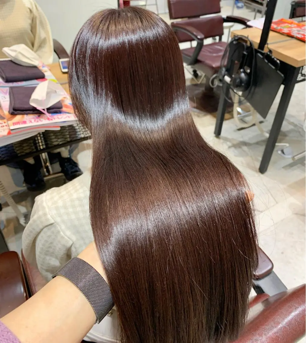 セミロング カラー ヘアアレンジ カット ヘアカラー トリートメント ヘアセット 💛髪質改善/透明感 カラー🧡reikaのヘアスタイル