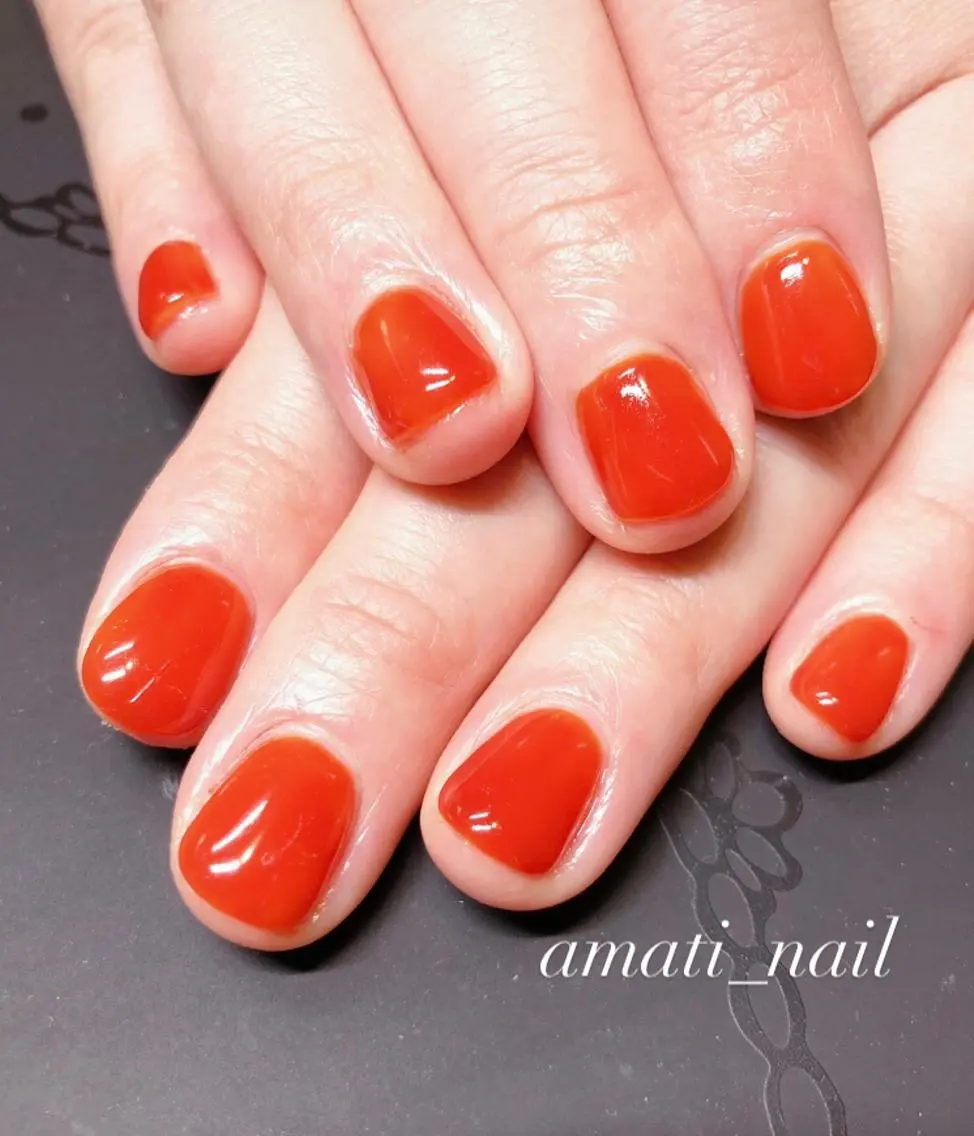 ネイル クリアネイル ジェルネイル ワンカラーネイル ハンドネイル amati_nail TAKAKOのネイルデザイン