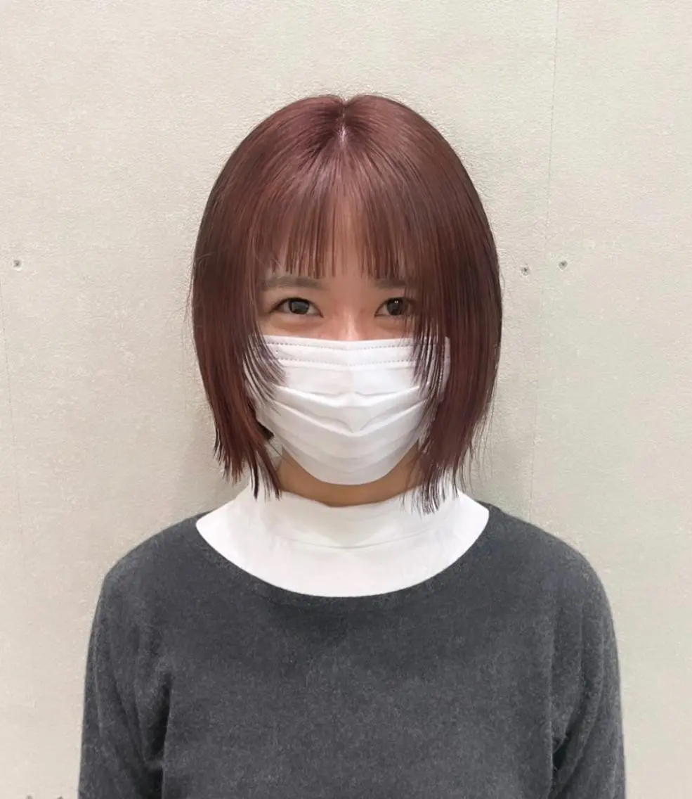 ミディアム カット ヘアカラー トリートメント minatsu 東京の技術を京都でのヘアスタイル