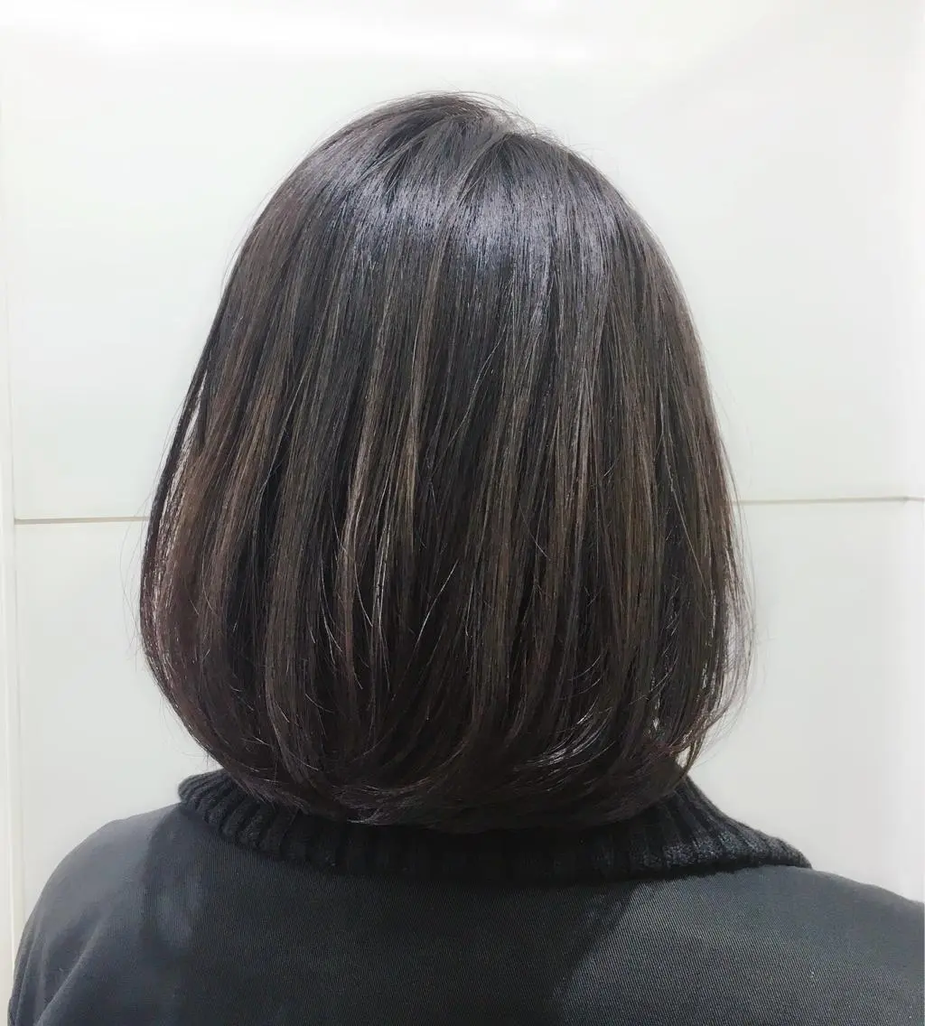ミディアム パーマ ミディアムパーマ 趙 英来のヘアスタイル
