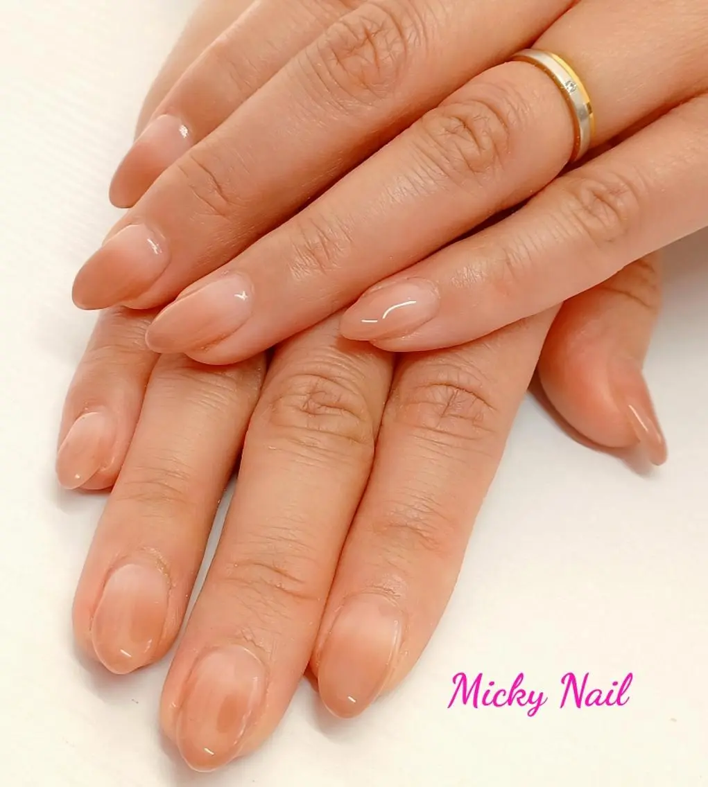 ネイル ブラウン グラデーション オフィスネイル ピンク Micky nail chikushinoのその他イメージ