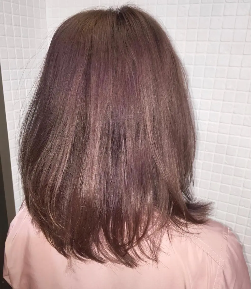 ミディアム カラー ヘアアレンジ ブラウンカラー ピンクカラー ピンクブラウン 🪄🫧ハイトーン/ 乙津茜🐰L'wisのヘアスタイル