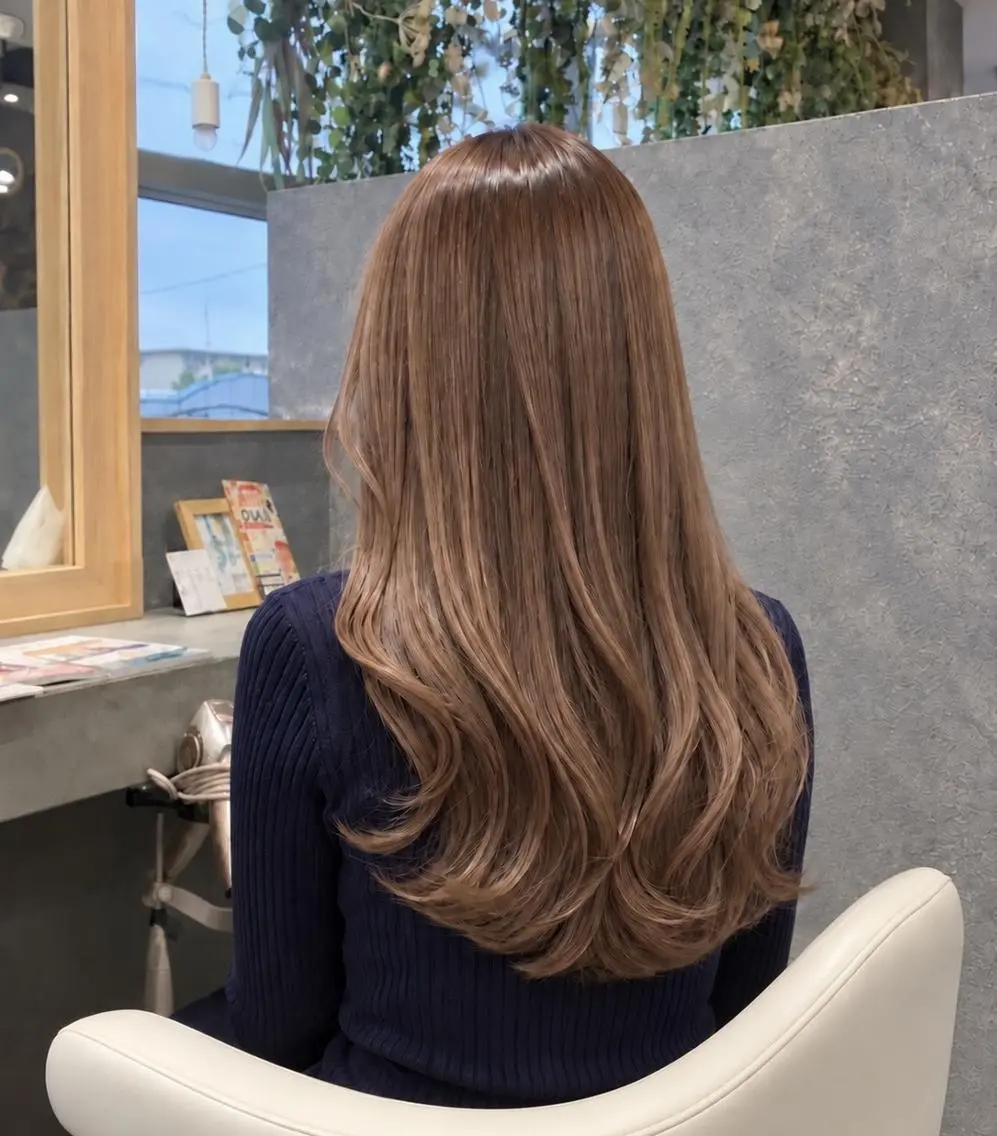 ロング カラー 川畑 理花のヘアスタイル