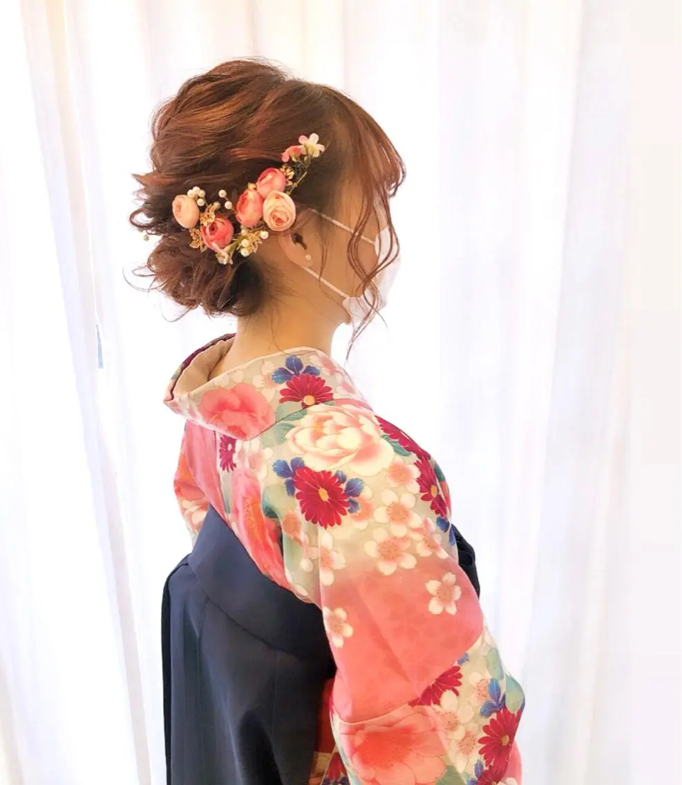 ロング ヘアアレンジ 成人式 卒業式のヘアスタイル ヘアセット 池田 みのりのヘアスタイル