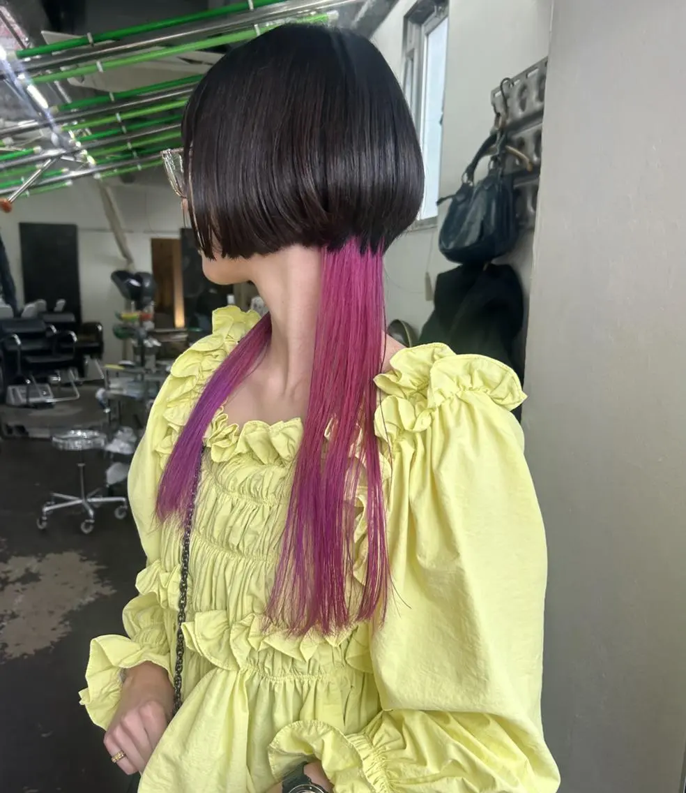 ロング カラー ケアカラー インナーカラー カット ヘアカラー トリートメント qiie ワンカラー ダブルカラーのヘアスタイル