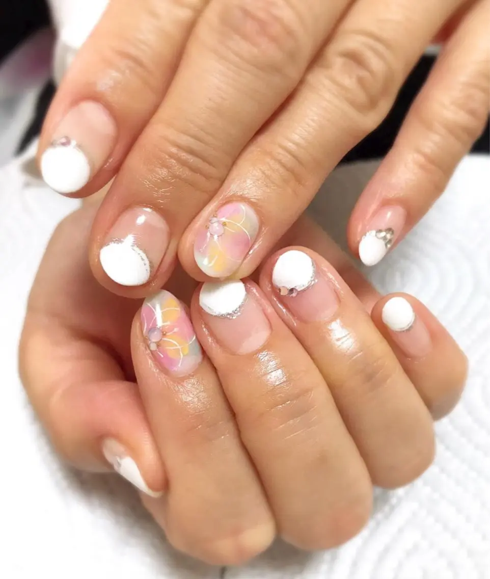 ネイル アートネイル 長さ出し フットネイル グリーン ニュアンスネイル Lily Roseスタッフ一同のマツエク・マツパデザイン