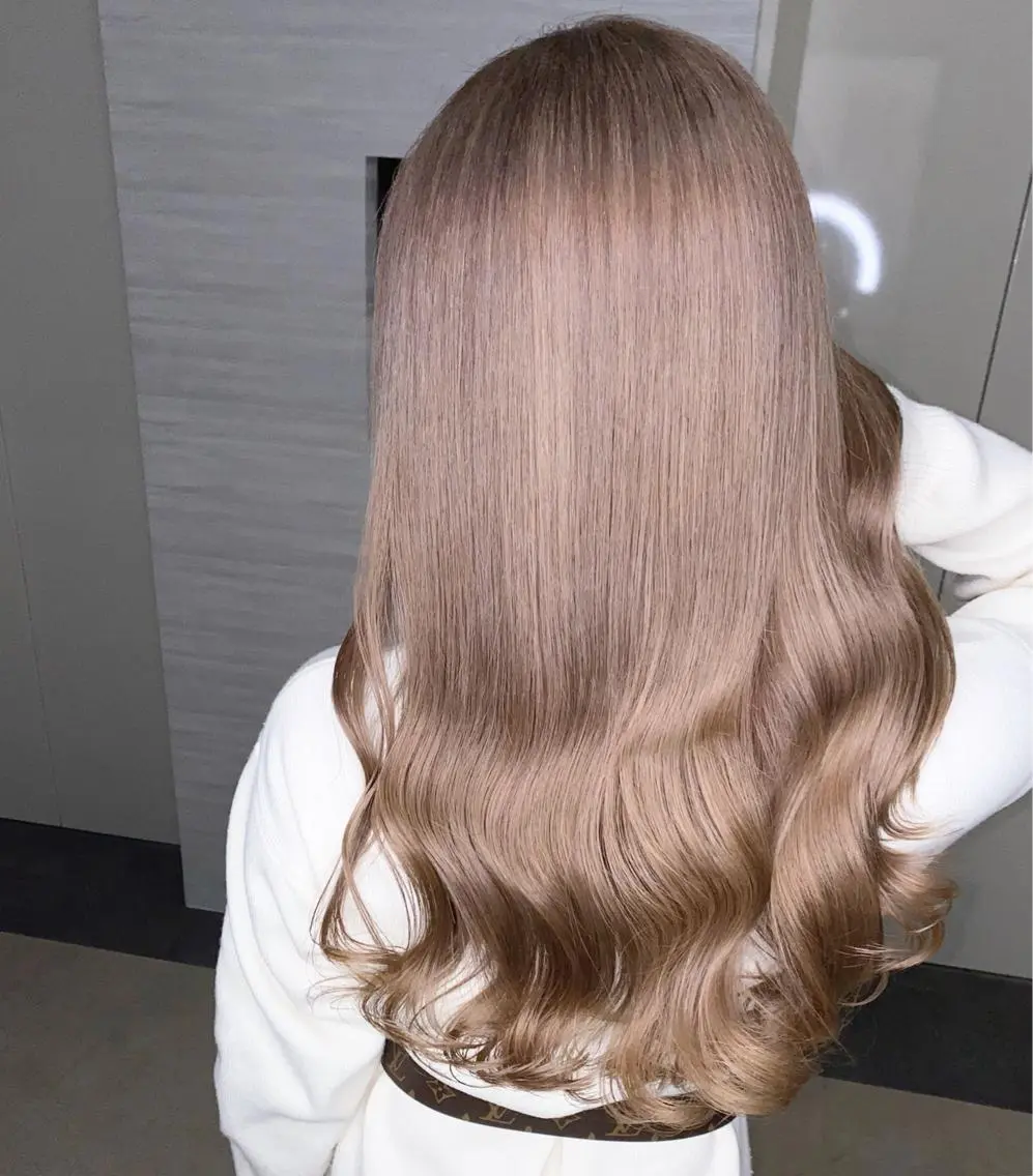 セミロング カラー ベージュカラー カット ヘアカラー ✨ブリーチ無し 透明感HIDEのヘアスタイル