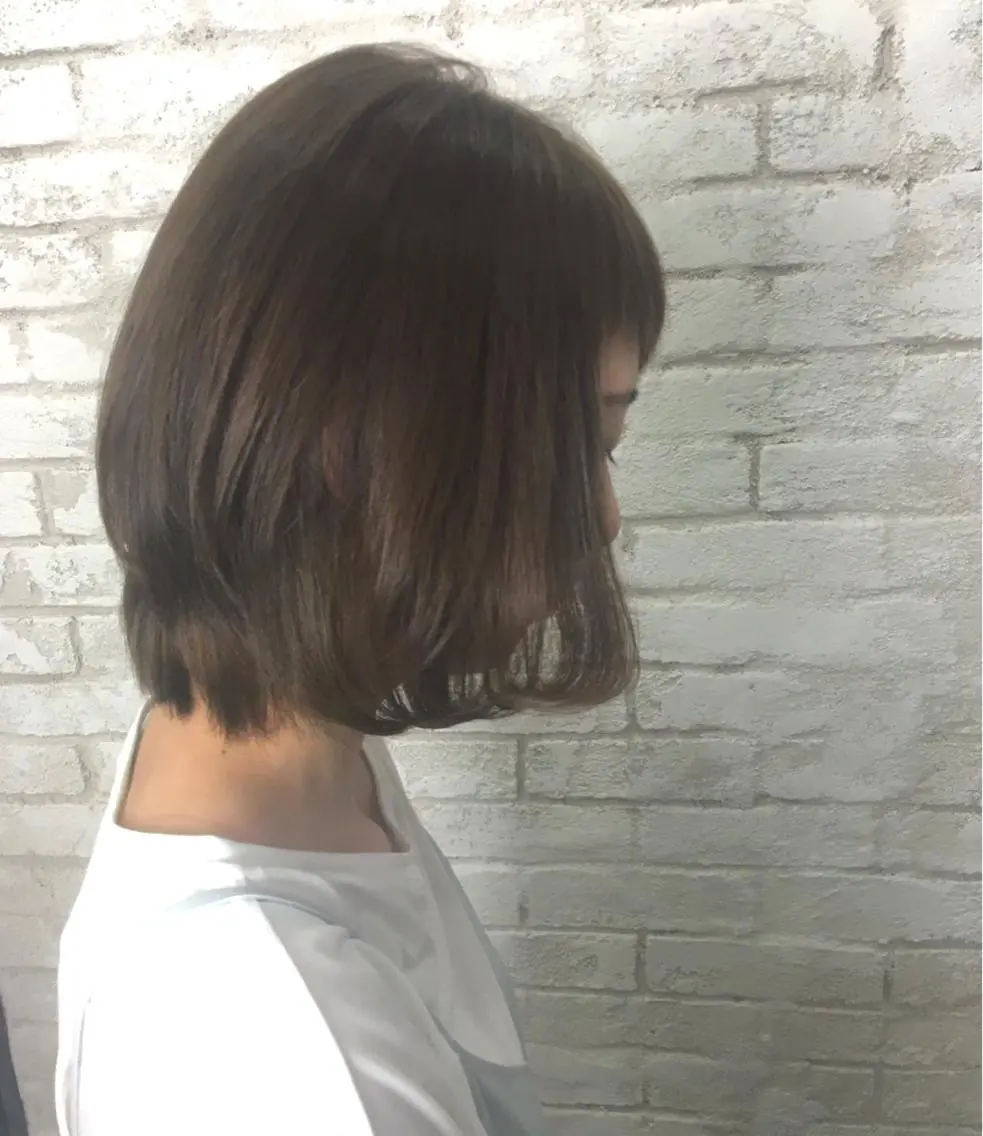 ミディアム カラー ヘアアレンジ 韓国ヘア✨グレージュ カラーasamiのヘアスタイル