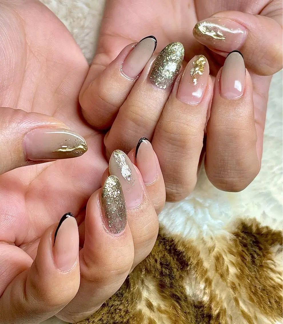 セミロング カラー パーマ ヘアアレンジ メンズ キッズ ネイル マツエク・マツパ ベージュカラー 黒髪 ブラウンカラー ブラウンベージュ グレージュ el. by Aoのネイルデザイン