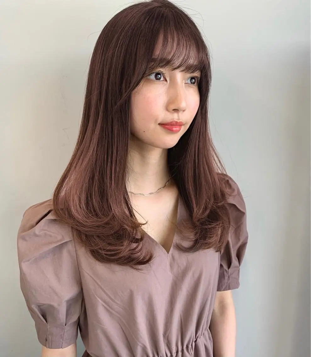 セミロング カラー カット ヘアカラー トリートメント 透明感/オリーブ/ グレージュ/YUKAのヘアスタイル