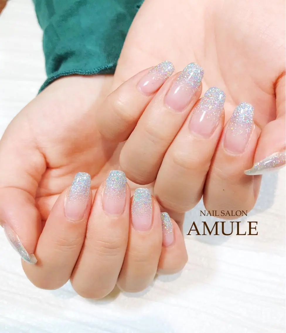 ネイル グラデーション ラメ(グリッター) ラメグラデーション NAILSALON AMULEのネイルデザイン