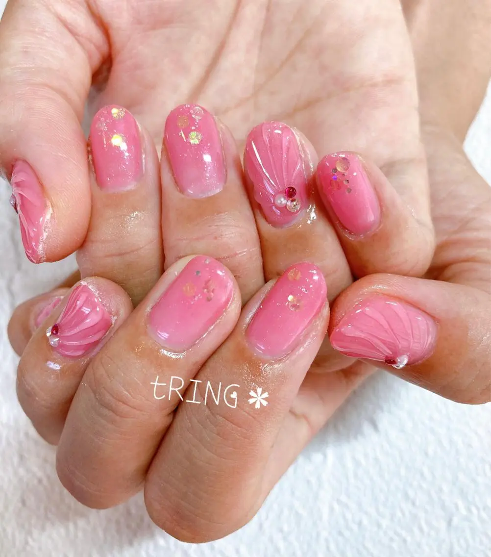 ネイル ハンドネイル tRING＊ しいの木台のネイルデザイン