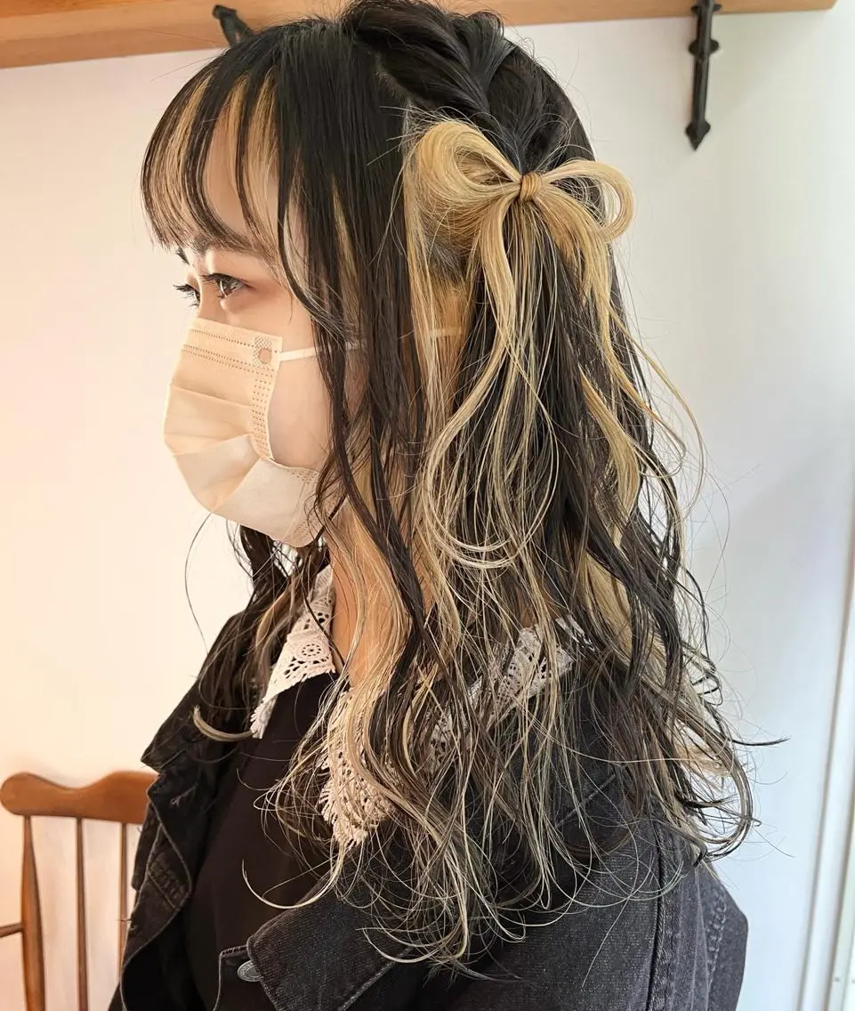 セミロング カラー ヘアアレンジ メンズ メンズハイライト メンズインナーカラー ダブルカラー ハイライトカラー インナーカラー nishi fuyumiのその他イメージ