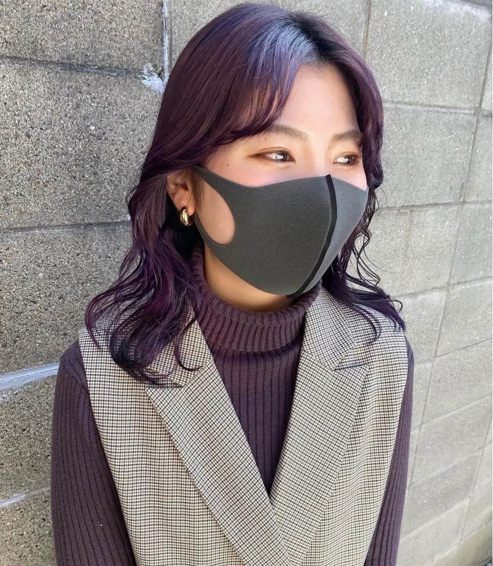 ミディアム カラー ブリーチ ラベンダーカラー バイオレットカラー tonari 梅田、中崎町のヘアスタイル