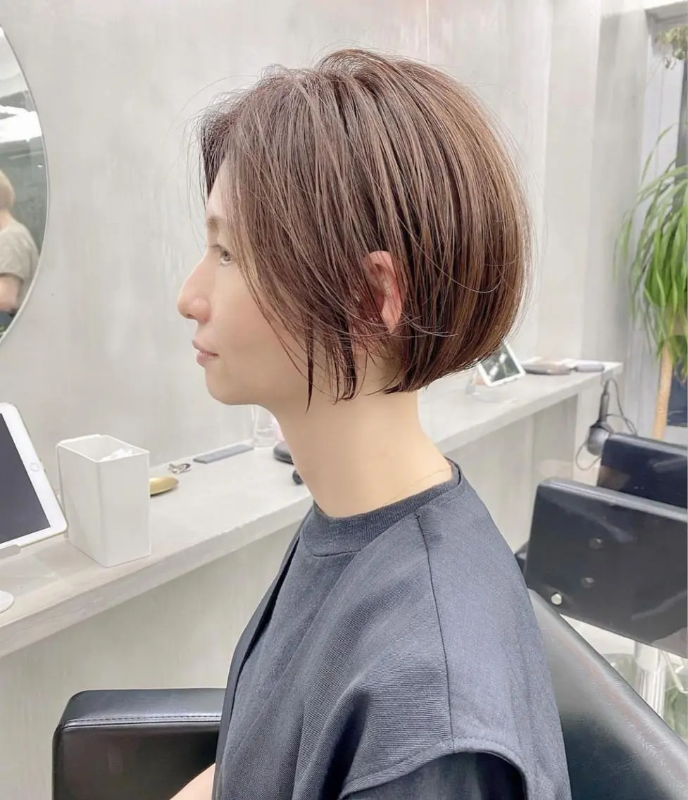 ショート カラー ボブ ショートヘア カット ヘアカラー トリートメント 👑ボブはお任せ ミヤノ👑のヘアスタイル