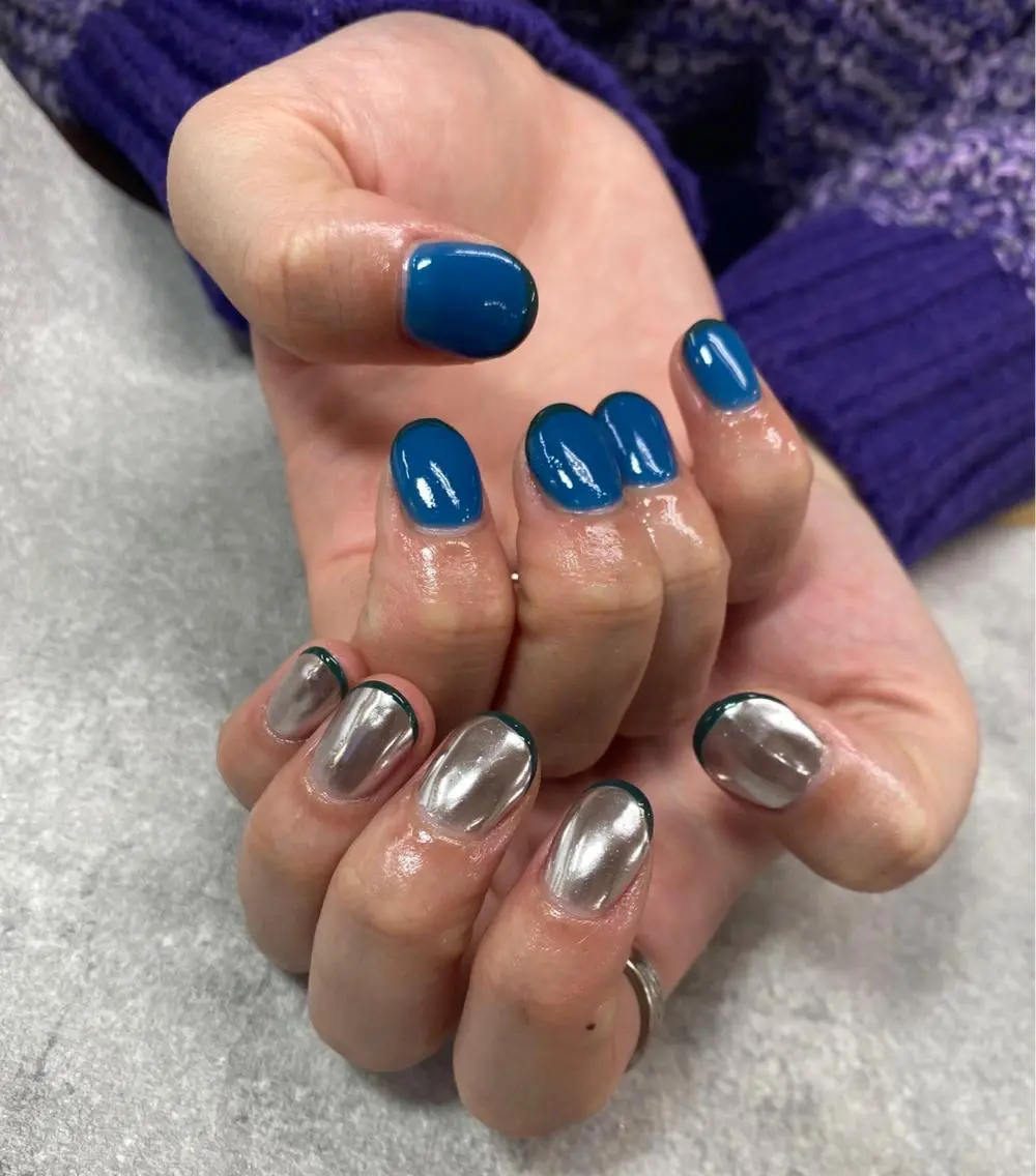 ネイル フレンチネイル ミラーネイル ハンドネイル ハンドケア FASTNAIL PLUS 新宿店のネイルデザイン
